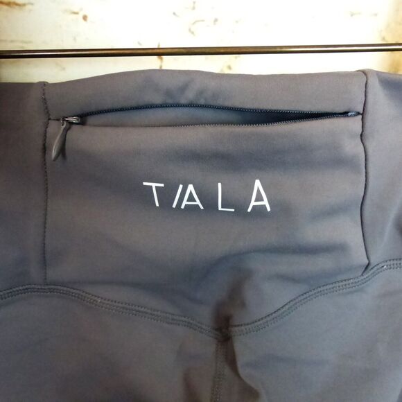 TALA SkinLuxe High Waisted Full Length Leggings Womens XS Reg Tornado Grey Zip - Picture 9 of 10